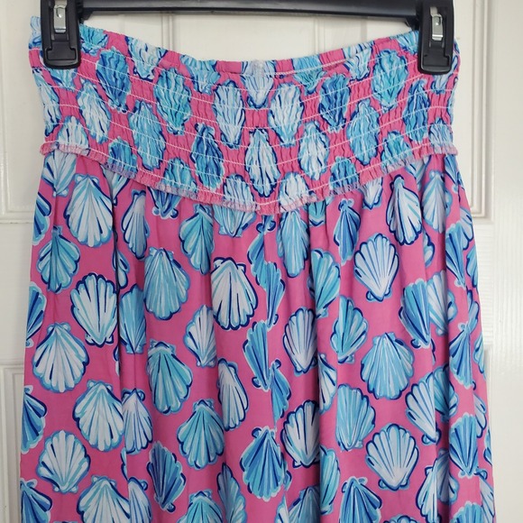 Simply Southern Pants - Simply Southern Pink Blue Seashell Smocked Wide Leg Palazzo Pants One Size O/S